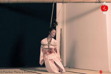 Asian amateur teen strips off and bares her tiny tits and pussy