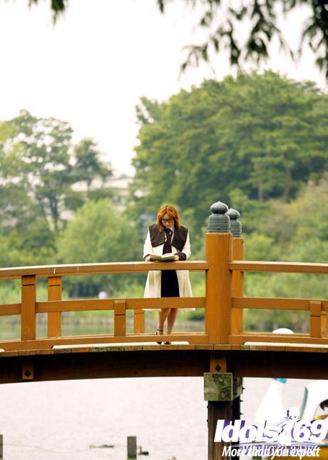 Voluptuous japanese hottie Yamazaki Akari in uniform showing big titties and spreading her legs